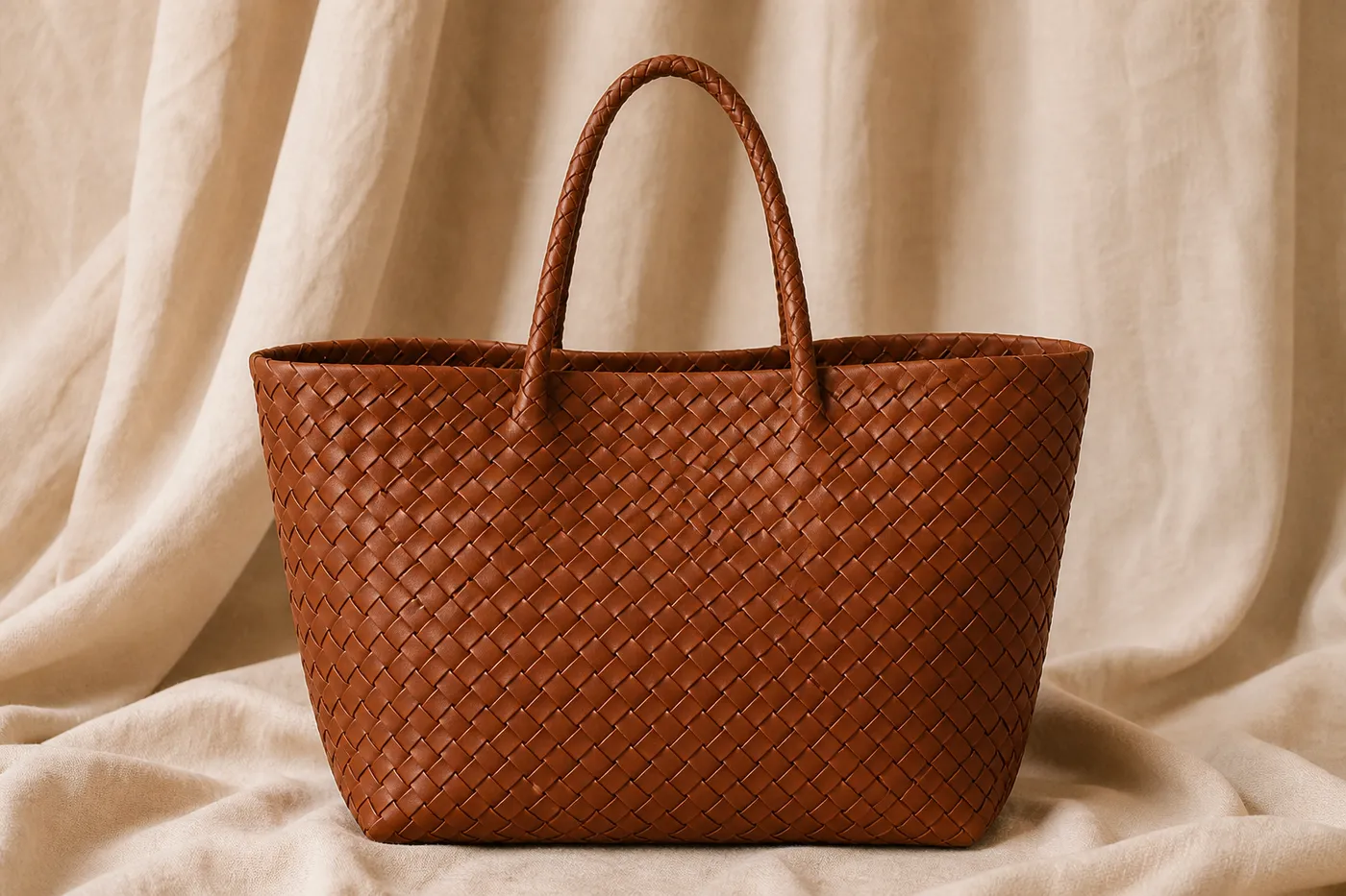 Woven Leather Tote Bag Studio